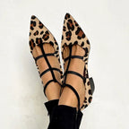 Bridget | Leopard Strap Ballet Heels
