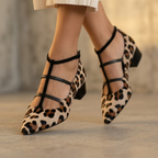 Bridget | Leopard Strap Ballet Heels