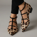 Bridget | Leopard Strap Ballet Heels