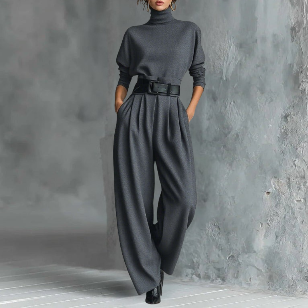 Juliet | Turtleneck Top & Straight-Leg Trousers Set
