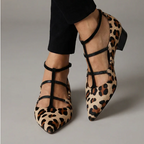 Bridget | Leopard Strap Ballet Heels