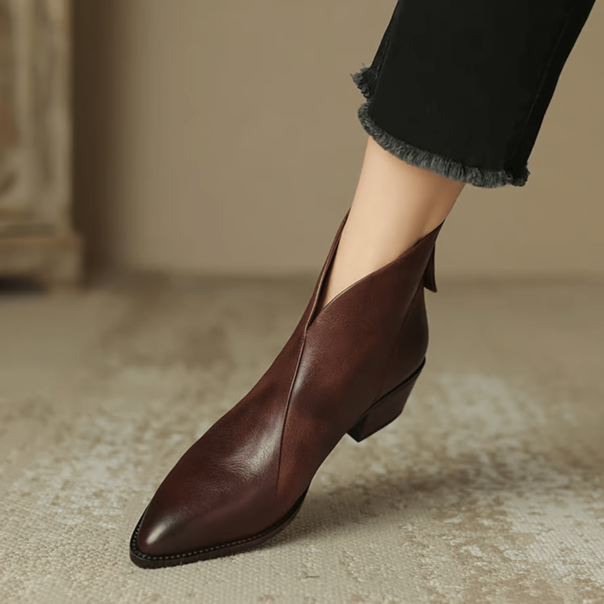 Camille | Luxury Ankle Boots with Low Heel