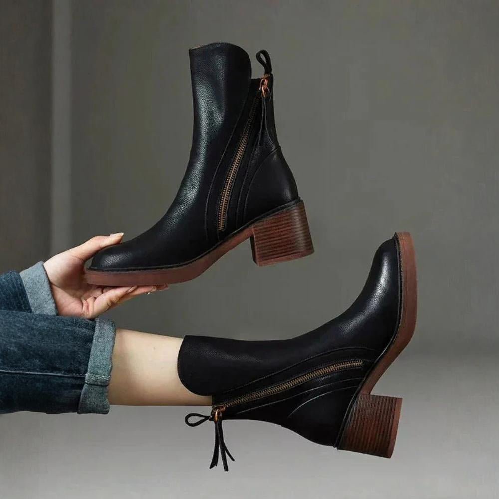 Martina | Classic Leather Heel Boots