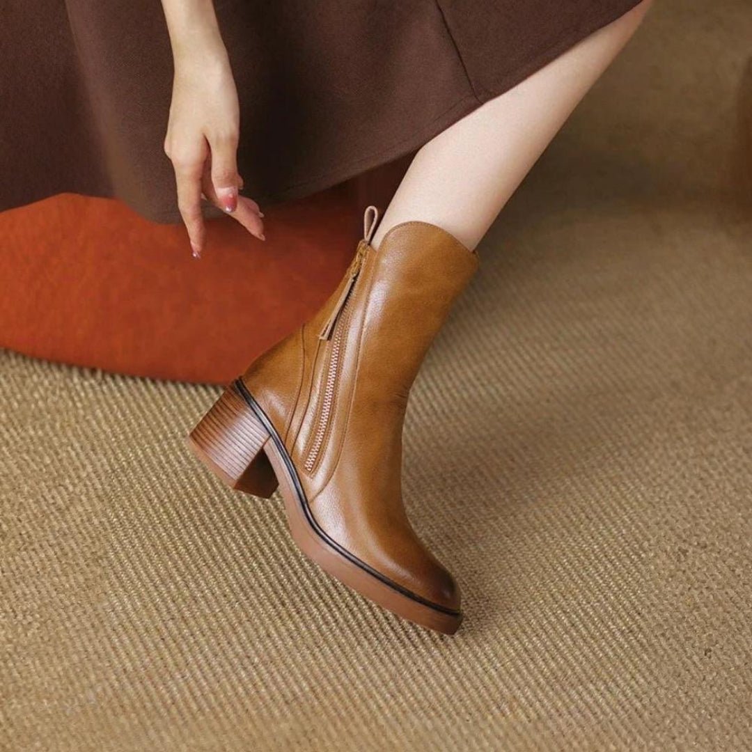Martina | Classic Leather Heel Boots