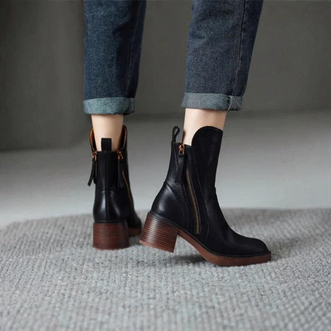Martina | Classic Leather Heel Boots