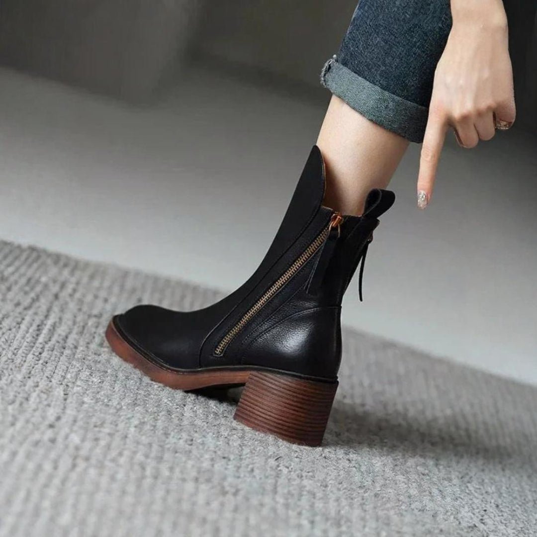 Martina | Classic Leather Heel Boots